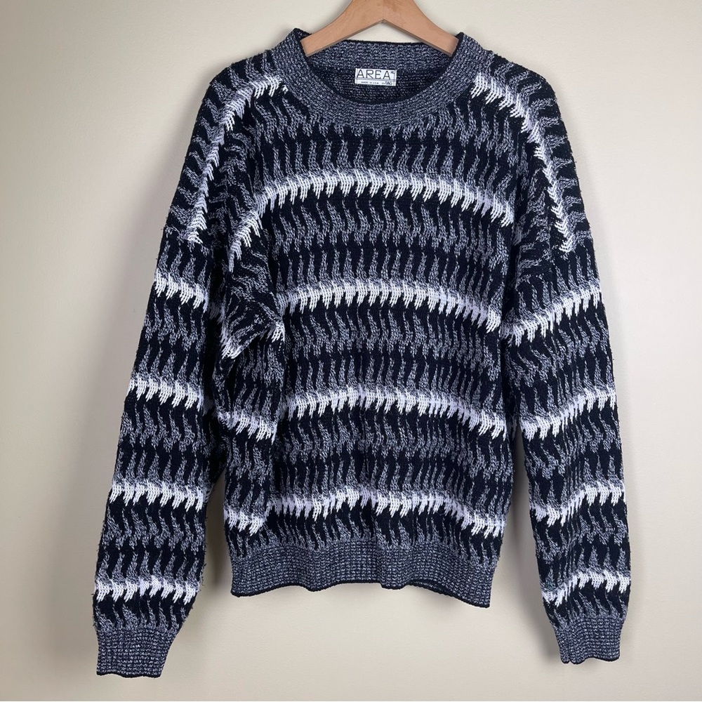 Vintage Grandpa Sweater Gray Black Color Size XL